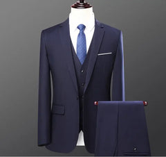 Business Suits For Men Western-style Casual Clothes Blazers Vest Pants 2-piece Set