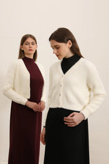 Autumn and Winter Women Mohair Cardigan Customized