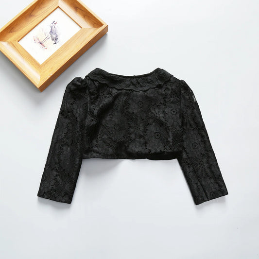 Black Girls Cardigans Jacket for Wedding Kid Coat For Outcoat Shawl Baby Girls Clothing