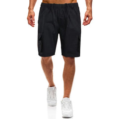 Outdoor Cargo Shorts Male Overalls Elastic Waist Cycling Shorts Multi-pockets Loose