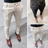 Men Suit Pants Formal Trousers Stretch Slim Pantalone Hombre Calça Masculina