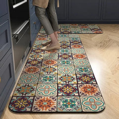 Non-slip Kitchen Mat Crystal Velvet Super Absorbent Floor Mats Kitchen Long Carpets