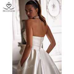 White Bridesmaid Dresses: Off the Shoulder A-Line Wedding Dress Long Sleeve