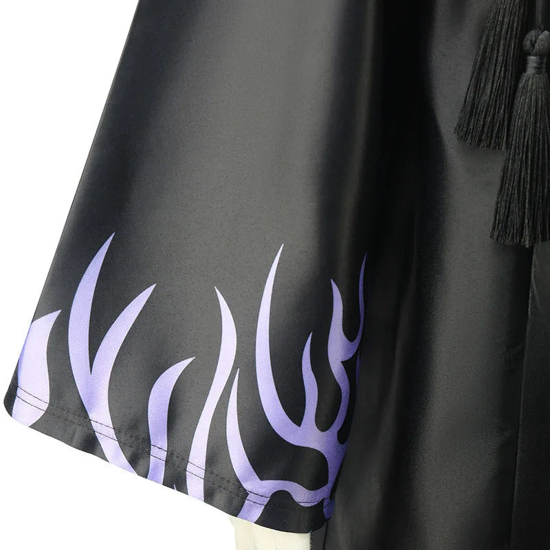 Boys Costume Demon Black Coat Tops With Pants For Children Halloween Party Hunters Carnival Outfits