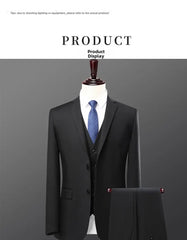 Business Suits For Men Western-style Casual Clothes Blazers Vest Pants 2-piece Set
