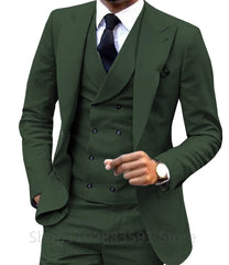 Prom Suits for Men: Men Wedding Suit Prom Dress 3 Piece Jacket+Pants+Vest