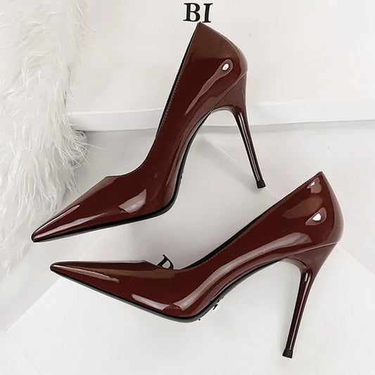 Women Fetish 10cm High Heels Pumps Wedding Bridal Stiletto Wedding