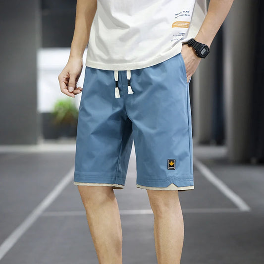 Men's Shorts Sports Five-Point Pants Loose Casual Beach Pants Solid