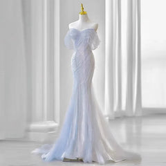 Homecoming Dresses: Purple Laser Sequin Beaded Mermaid Women Evening Dress
