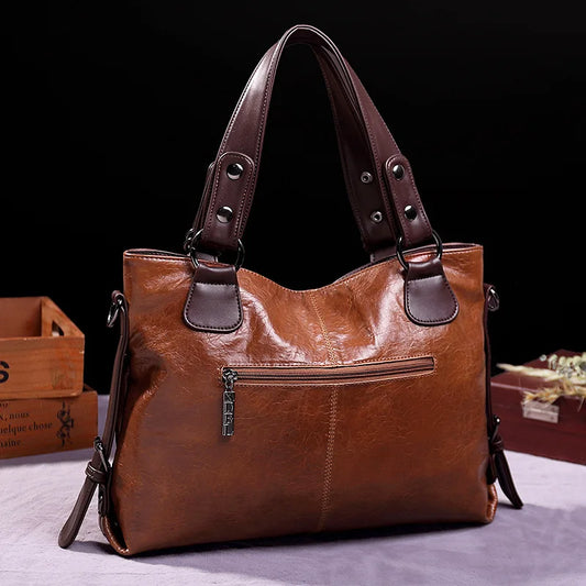 Fashion Casual Tote Bag Women Handbags Soft Leather Shoulder Bags