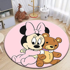 Minnie Mickey Mouse,beauty Cartoon HD Printed Round Carpet, Bedroom, Balcony