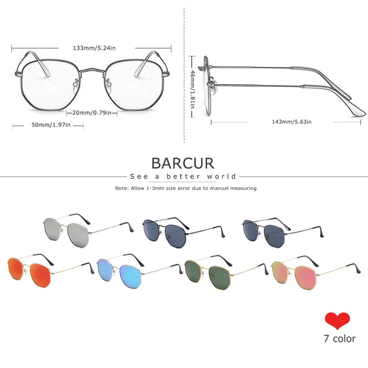 Sunglasses Man Hexagon Sunglasses Metal Frame Eyewear Sunglasses