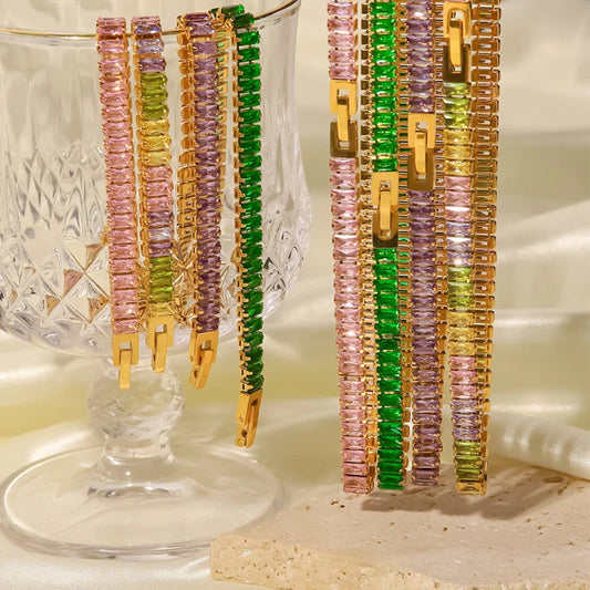 New Golden Bracelet Gold Color Chain Elegant Women Trendy Pearls Luxury Rhinestone Decoration Vintage Punk Bracelet Female Gift