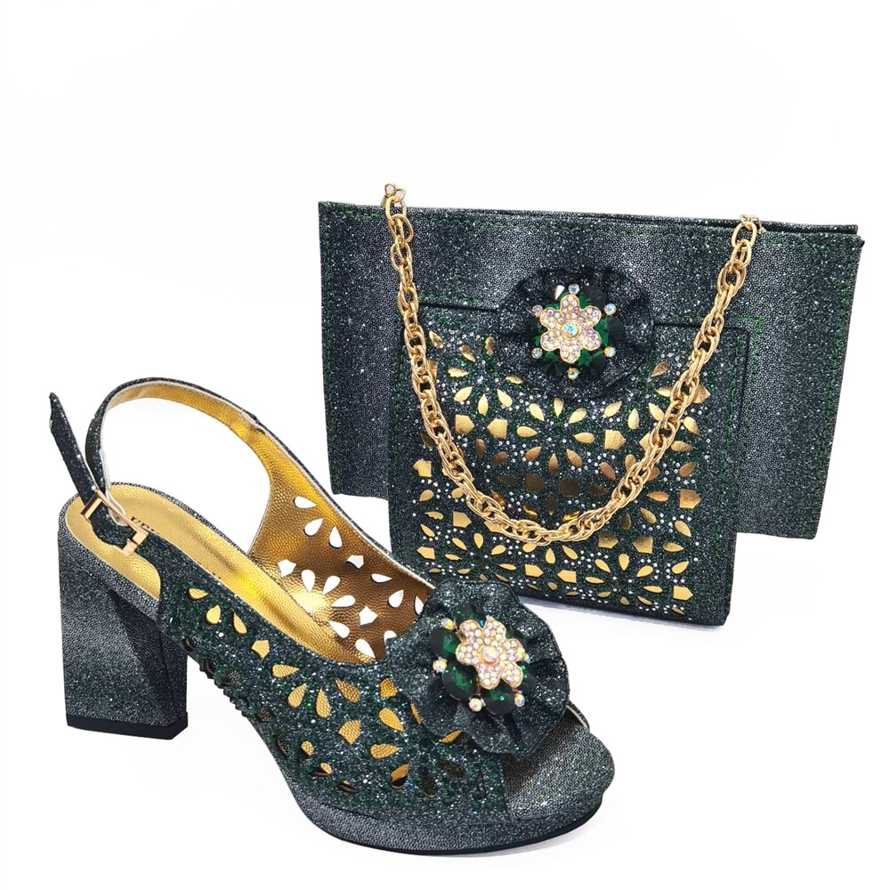 Matching Shoes and Bags: Wedding Shoes and Bag Set gold Color Italian Shoes