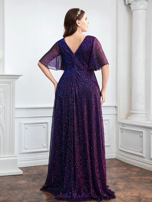 Wedding Bridesmaid Dress For Plus Size Female Fashion Plunging