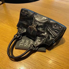 Y2K Korean Gothic Star Girl Black Bag Aesthetic Vintage Fairy Grunge Punk Goth Purse