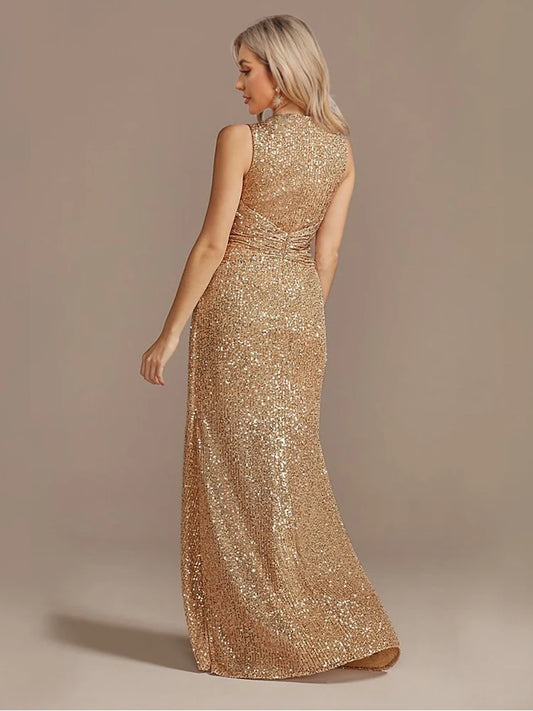 Formal attire Dresses: Floor Length V-Neck Evening Party Dress Women