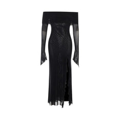 Formal attire Dresses: Off Shoulder Elegant Irregular Ruffles Split Evening Party Dresses