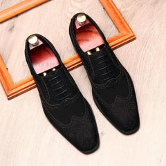 Black Mens Oxford Shoes Handmade Genuine Leather Dress Shoes