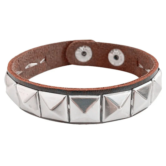 Unique Rivet PU Leather Spiked Studded Bracelet Bangle Gothic Jewelry Rivet Bracelet Punk Cuff Wrap Men Women Metal Wristband