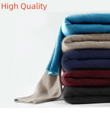 Men's Mock Collar 100% Pure Woolen Sweater Tops Autumn Winter