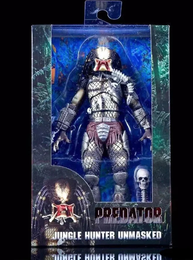 Aliens vs Predator Jungle Demon Predator Hunter Unmasked Masked Action Figure 30th Anniversary Model Toys Desktop Decoration