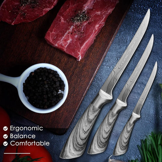 Fish Fillet Knife 6"-7" Professional Boning Stainless Steel Knife Chef Cutter Knife