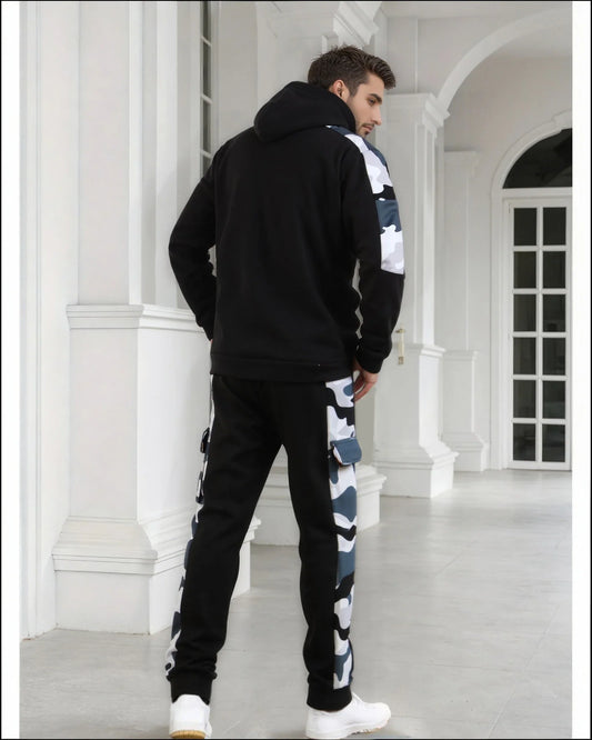 Men's Tracksuit Hoodie Sets Camouflage Hand Hooded Leisure Suit Man Sweatshirt Pants Tactical Sweat Sports Suit