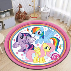 My Little Pony Printed Round Carpet for Living Room Rugs Camping Picnic Mats Flannel