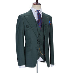 Mens Beach Wedding attire: Men's 3 Piece Slim Fit Suit Set Tailor Made Elegant Solid