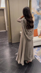 Evening wear Dresses: A-line Ankle Length Prom Dresses Rhinestone Chiffon