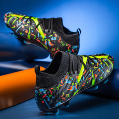 Men Soccer Shoes Long Spikes Soccer Cleats Indoor Sports Shoes Professional
