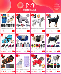 Reversible Pet Jacket Winter Warm Fleece Dog Clothes for Small Medium Large Dogs