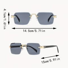 1pc Unisex Multicolor Casual Personality Retro Rimless Square Glasses For Daily Life Outdoor Vacation Beach Street-Photography