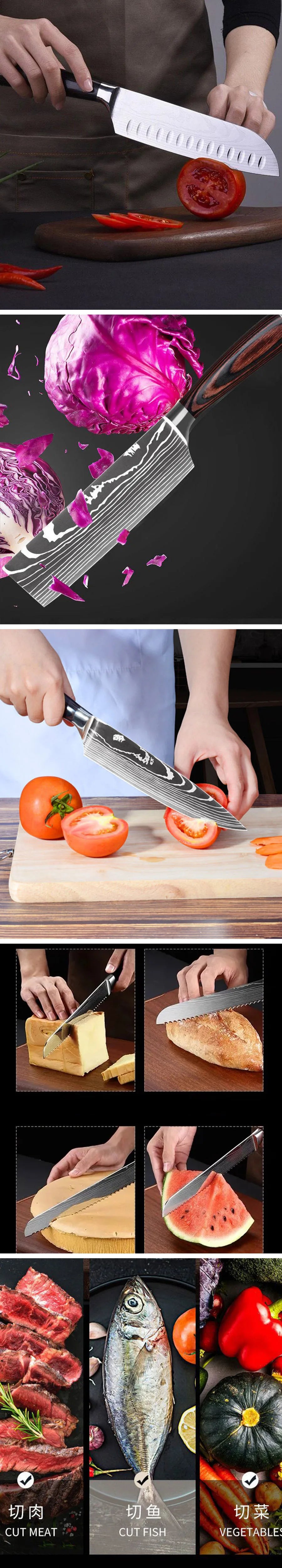 Sharp Kitchen Knives Cleaver Meat Fish Fruit Bread Knife Butcher Boning Japanese Knife