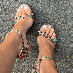 Women 11cm High Heels Rivets Studded Sandals Lady Sandles Stiletto