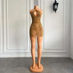 Homecoming Dresses: Cocktail Gowns Black Girl Gold Short Mini Prom Dresses