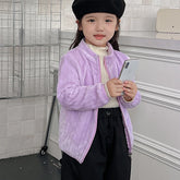 Jackets for Girls Children's Zipper Coats Baby Fleece Warm Soft Outwear Kids Coat