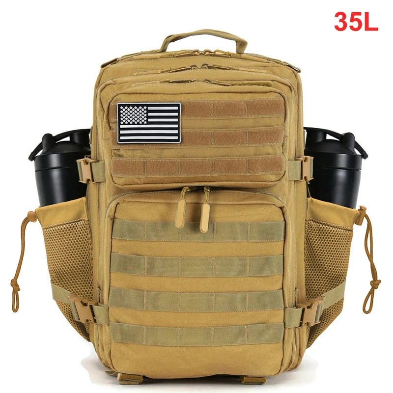 35L Tactical Backpack for Women Men Molle Outdoor Travel Camping Hiking Bag Sports Weekend Athlete Gym Rucksack Dual Cup Holders