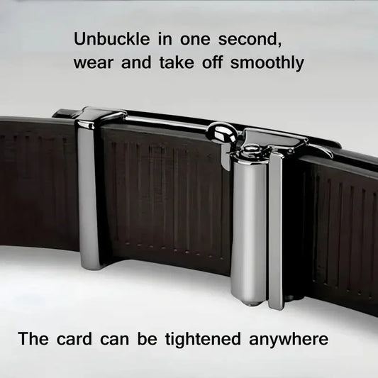 Men's Toothless Inner Belt Is Casual, Fashionable and Simple. The Automatic Buckle Belt Is A Unique Young Man's Belt