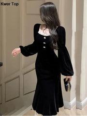 Evening Dresses: Fashion Lantern Sleeve Mermaid Party Dresses Women