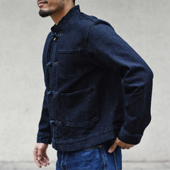 Mans Jacket Indigo Selvedge Denim Jacket Jean Jacket Men Vintage Chinese