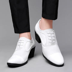 Fashion Black Formal Shoes for Men Pointed Leather Elegant Mens Dress Shoes
