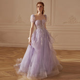 Homecoming Dresses: Elegant Lilac Saudi Arabia Evening Dress for Wedding