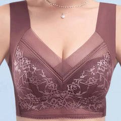 Women Large Bra Push Up Ice Silk Seamless upper Bralette Lace Wireless