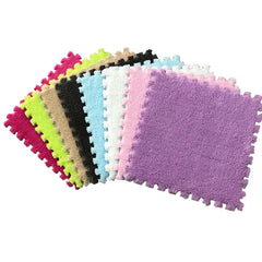 30 X 30cm EVA Foam Puzzle Mat Long Hair Carpet Soft Plush Villi Shaggy Area Rug Mats