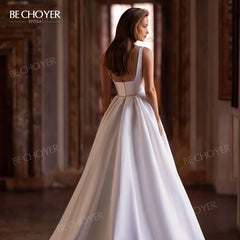 White Bridesmaid Dresses: Wedding Dress Chic Bow Straps A-Line Open Back