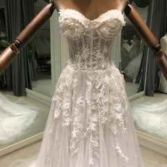 White Bridesmaid Dresses: Detachable Sleeve Bride A-Line Wedding Dress