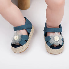 Baby Girls Shoes Spring Summer Cute Soft Retro Breathable Flower Decorate