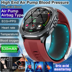 2025 New For huawei True Blood Pressure Airbag Smart Watch men air Pump Uric Acid Blood Lipids health watch Bluetooth call watch